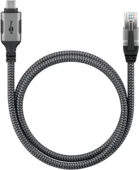 Goobay 70696 / Adaptérový kábel / USB-C 3.2 Gen2 na RJ45 / Cat.6 / 1 Gbit/s / 1 m (70696)
