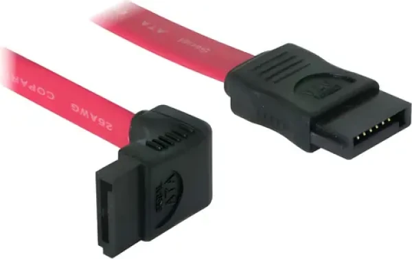 DeLock SATA kábel červený 30 cm / Dátový kábel SATA / SATA (M) - SATA (M) / vyvedenie hore (84249)