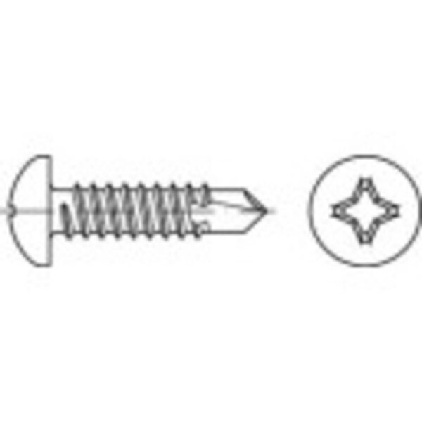 TOOLCRAFT 141439 závrtná skrutka 4.8 mm 16 mm krížová dražka Philips DIN 7504 ocel glavanizované zinkom 1000 ks; 141439