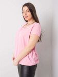 Světle růžová bavlněná halenka Celeste plus size 2XL