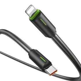 USAMS SJ735 YU Series čierna / Dátový kábel USB-C - Lightning / 1 m / 30W / 480 Mbps (SJ735USB01)