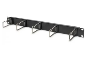 Digitus 19" panel pre správu káblov čierny / Rack príslušenstvo / 1U / 5x káblový držiak (DN-97667)