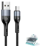 USAMS SJ450 U55 čierna / Dátový kábel / Braided / MicroUSB / 1m / 2A (SJ450ZJ01)