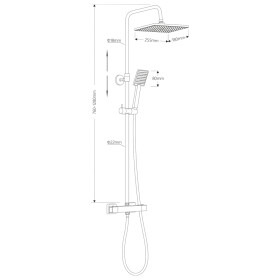 AQUALINE - TALIA sprchový stĺp s termostatickou batériou, chróm SL440