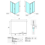 POLYSAN - DEEP BLACK sprchové dvere 1200x1650 číre sklo MD1216B