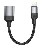 Swissten TEXTILE OTG adaptér Lightning (M) na USB-A (F) 0.13m čierna (73501217)