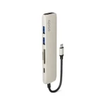 Epico 6v1 Aluminium Hub hviezdne biela / USB Hub / 100W USB-C PD / 2x USB-A / HDMI 8K/30Hz / SD/microSD