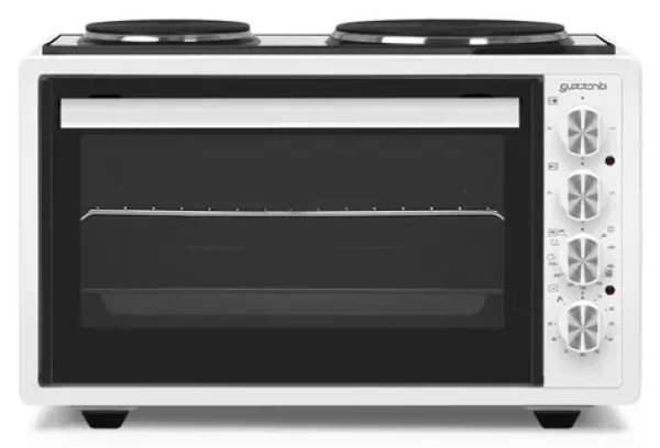 Guzzanti GZ 3641 biela / Mini rúra s platničkami / 1950W / dve platničky 14cm / 42L / 40 ° C-250 ° C / časovač / parné čistenie (GZ 3641)