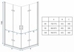 REA/S - Sprchovací kút Molier dvere/dvere 80x90 MOLDD080090