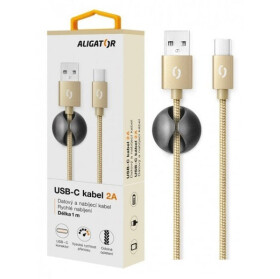 Aligator Premium Dátový kábel 2A USB-C zlatá (DATKP09)