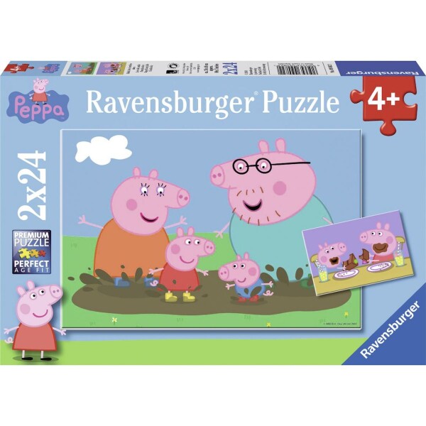 Ravensburger Prasiatko Peppa: Šťastná rodina - 2 x 24 dielikov