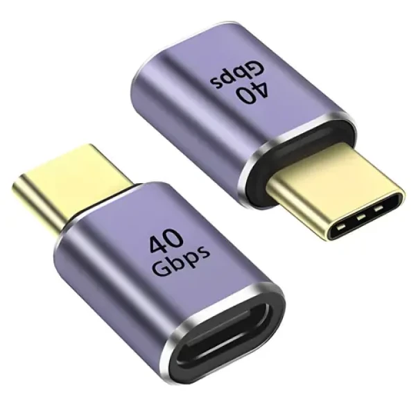 PremiumCord Adaptér USB-C samica - USB-C samec, Aluminium / Redukcia / 40Gbps / USB4.0 / 100W (kur31-42)