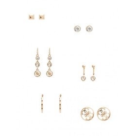 GUESS náušnice Kandence Gold-Tone Stud Earrings Set Zlatá