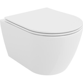MEXEN/S - Carmen Závesná WC misa Rimless Tornado vrátane sedátka s slow slim, duroplast, biela lesk 30880400T