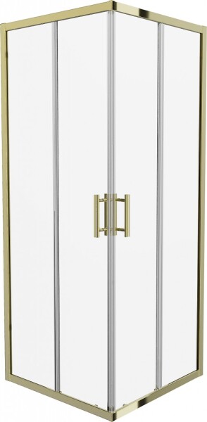 MEXEN - Rio sprchovací kút štvorec 90 x 90, transparent, zlatá 860-090-090-50-00