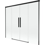 MEXEN/S - Rox vaňová zástena 2-krídlová posuvná 170 x 150, transparent, čierna 8C9-170-002-70-00