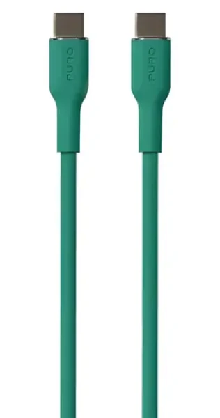 Puro Soft Silicone Cable tmavo zelená / Dátový kábel / USB-C - USB-C / 1,5 m (PUUSBCUSBCICONDKGRN)