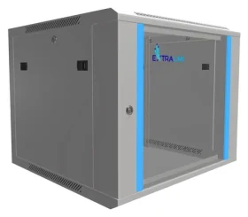 Extralink 19" nástenný rozvádzač 9U 600x600 sivá / Nástenný rozvádzač / nosnosť 60 kg / sklenené dvere (EX.8581)