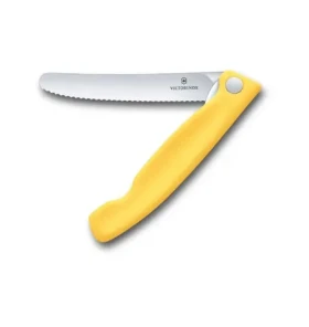VICTORINOX Swiss Classic Piknikový skladací nôž 11 cm žltá / vrúbkované ostrie (6.7838.FC1)