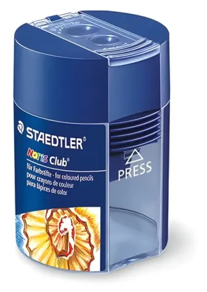 Staedtler Orezávatko Noris Club dvojité okrúhle modré / Orezávatko / manuálne / 2 otvory / O 8,2-10,2 mm (512 002)