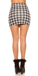 Sexy mini skirt in houndstooth pattern blackwhite