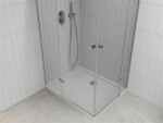 MEXEN/S - Roma Duo sprchovací kút 80x70, transparent, chróm + vanička so sifónom 854-080-070-01-02-4010