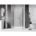 MEXEN/S - Lunar L Duo sprchové dvere krídlové 160, transparent, biela 834DL-160-000-20-00