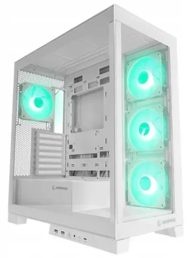 Rampage Hydra V2 biela / Skriňa / Akvárium design / 4X ARGB ventilátor (HYDRAV2-WHITE)
