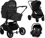 Lionelo Kočík kombinovaný Mika PLUS 3v1 Black Onyx / Hliníkový rám / Nosnosť do 22 kg / Autosedačka do 13 kg (LO-MIKA PLUS 3IN1 BLACK ONYX)