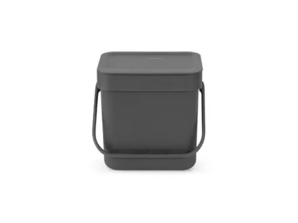 Brabantia Sort amp; Go Odpadkový kôš 3L tmavo šedá / s rukoväťou / plast / 18.8 x 18.1 x 13.9 cm (209888)