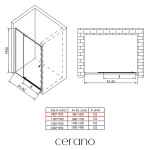 CERANO - Sprchové pivotové dvere Santini Ľ/P - 6 mm - chróm, transparentné sklo - 100x195 CER-426205
