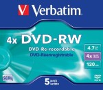 5ks DVD-RW 4,7 GB Verbatim 4X