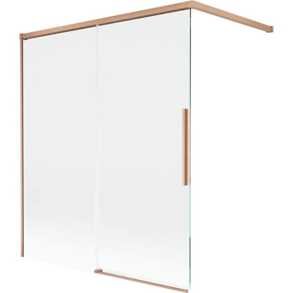 MEXEN/S - Rox vaňová zástena 2-krídlová posuvná 140 x 150, transparent, meď kartáčovaná 8C9-140-003-65-00