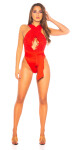 Sexy Backless Plunging V-Neck Bodysuit red Einheitsgroesse