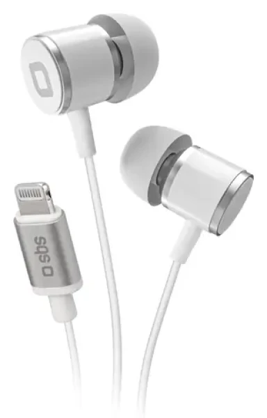 SBS slúchadlá s mikrofónom Lightning biela / Slúchadlá / MFI certifikácia / Drôtové