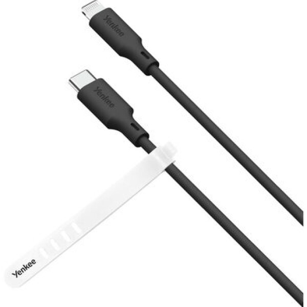 YENKEE YCU 635 BK SILIC Kábel USB-C (M) - Lightning (M) 1.5m čierna / 27W / 480Mbps (8590669356911)