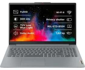 Lenovo IdeaPad Slim 3 15AMN8 sivá / Notebook / 15.6" FHD / AMD RYZEN 5 / 8GB / 512GB SSD / Radeon 610M / W11H (82XQ01AYCK)