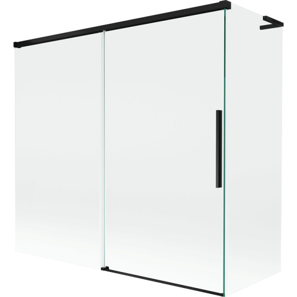 MEXEN/S - Rox L vaňová zástena 2-krídlová posuvná 170 + 70 x 150, transparent, čierna 8C9L-170-070-70-00