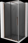 MEXEN/S - Velár sprchovací kút, posuvné dvere 130 x 100, grafit, ružové zlato 871-130-100-41-60