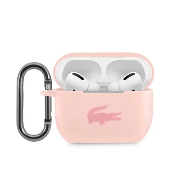 Lacoste Liquid Silicone Glossy Printing Logo Puzdro pre Airpods Pre Pink (57983108884)