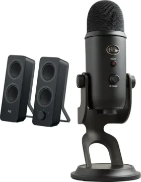 Logitech Z207 + Yeti USB Blackout / Sada reproduktory a mikrofón / 2.0 / BT / USB