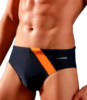 BD 411 pánske plavecké nohavičky sivé/oranžové - Sesto Senso XL