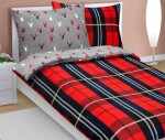 Obliečky MIKROFLANEL 95/482 140x200,70x90 kocka červenomodrá