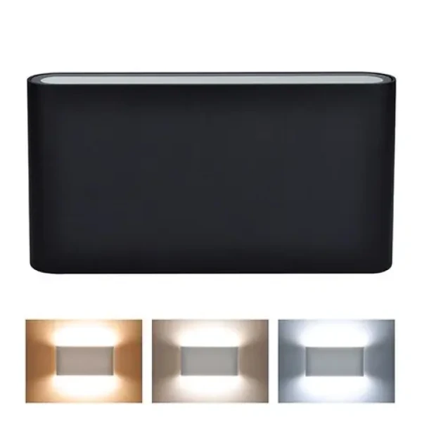 Solight WO800-B LED vonkajšie nástenné osvetlenie Modena čierna / 12W / 680lm / 120 ° (8592718032883)