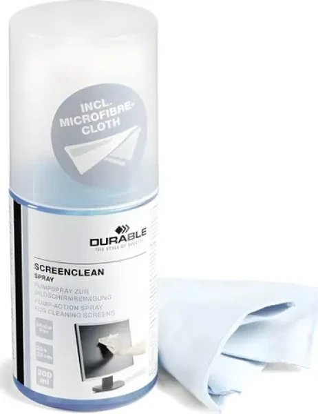 Durable Screenclean 582300 / Čistiaci sprej na displeje / 200 ml / + utierka (582300)