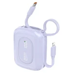 Dudao K32 10000mAh fialová / Powerbanka / so vstavaným káblom / USB-C / Lightning / 22.5W