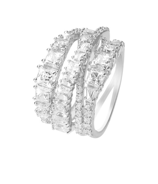 Swarovski Trblietavý trojradový prsteň Twist 584656 mm