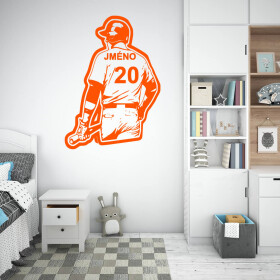 Veselá Stena Samolepka Baseballový dres Farba: oranžová, Veľkosť: 100 x 72 cm