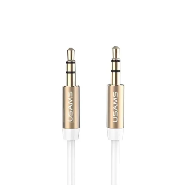 USAMS YP-01 biela / Audio kábel / Jack 3,5 mm - Jack 3,5 mm / prepojovací / 1 m (YP102)
