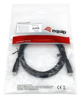 Equip čierna / Kábel / USB-C - USB-C / 2 m / USB 2.0 / 3 A (128887)
